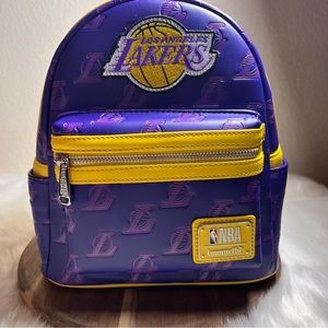 Loungefly NBA LA Lakers Debossed Logo Mini Backpack NWT